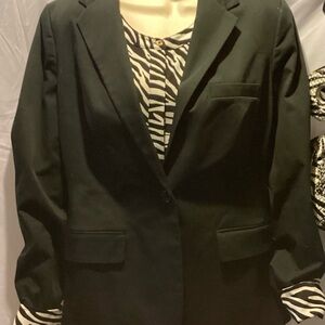 Norma Kamali Black Women's Tailored Blazer and Blouse